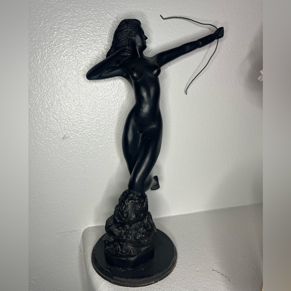 Elegant Black Archer Sculpture